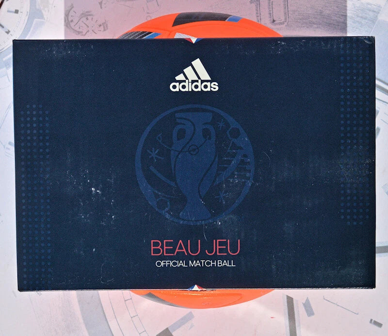 Pallone Adidas Beau Jeu Winter arancio nella confezione originale – vista dall'alto